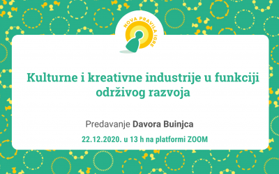 Davor Buinjac: “Kulturne i kreativne industrije u funkciji održivog razvoja”, predavanje