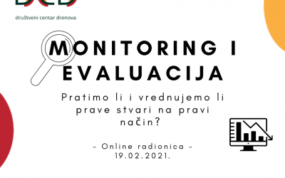 POZIV NA RADIONICU: Monitoring i evaluacija – Pratimo li i vrednujemo li prave stvari na pravi način?